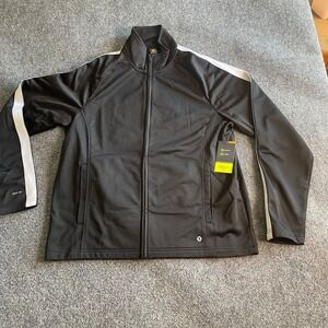 Xersion Mens Basketball Track Jacket Black‎ White Quick-Dri Full Zip Large New